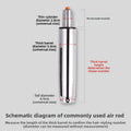 Heavy Duty Pneumatic Support Rod Stainless Steel Lifting Strut Pneumatic Gas Strut Nixie 20-24cm Black