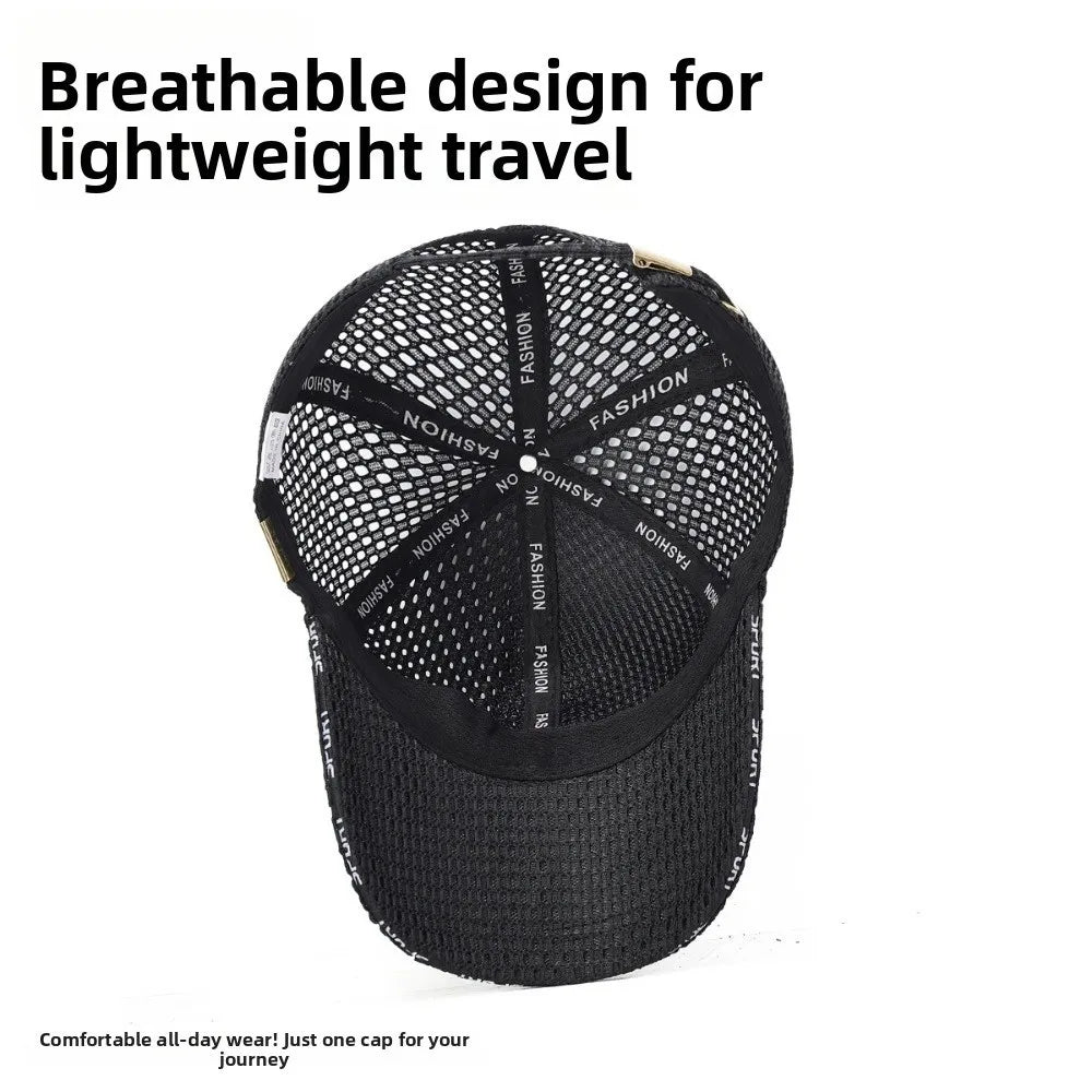 Multicolor Mesh Baseball Cap – Breathable Adjustable Flat Cap