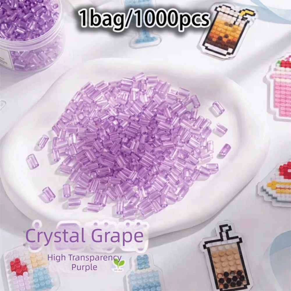 Transparent DIY Perler Fuse Beads 2.6mm – 1000pcs Glass-Color DIY Craft Beads Nixie transparent purple