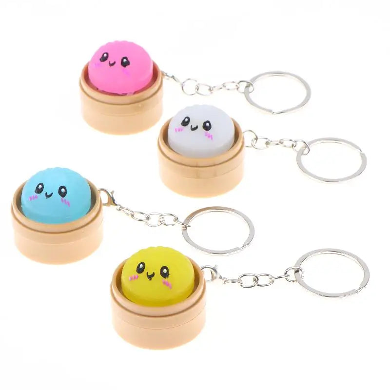 Kawaii Steamed Bun Keychain – Cute Bag Charm & Party Favor Novelty Keychain Nixie
