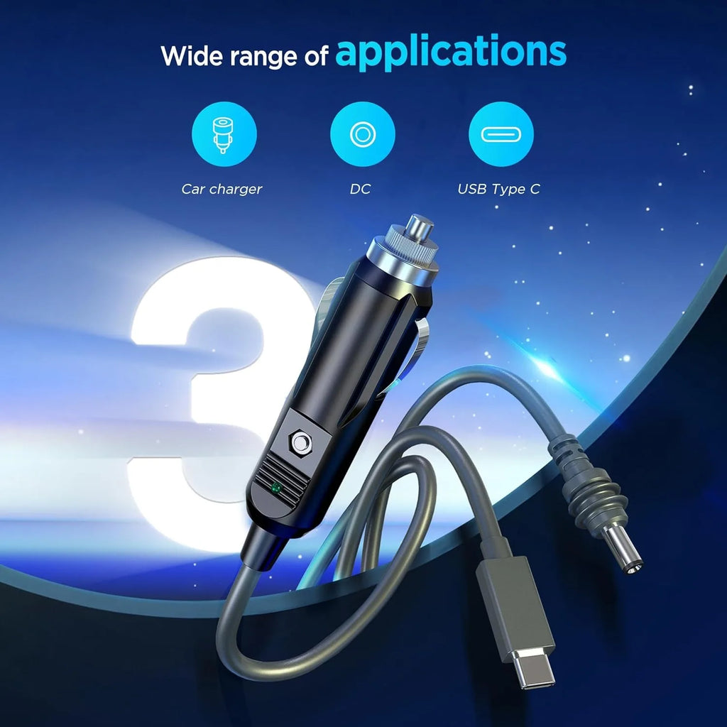 3-in-1 Starlink Mini Power Cable – USB-C, Car & DC to DC Replacement Power Cable Nixie