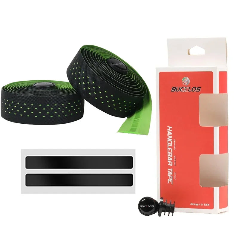 BUCKLOS Bike Handlebar Tape – Breathable PU+EVA Bar Wrap Bicycle Handlebar Tape Nixie GREEN
