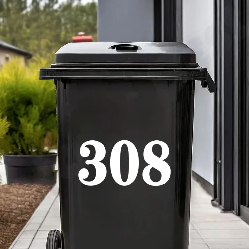 Wheelie Bin Stickers Weatherproof PVC Numbers & Letters Labels Bin Label Stickers Nixie
