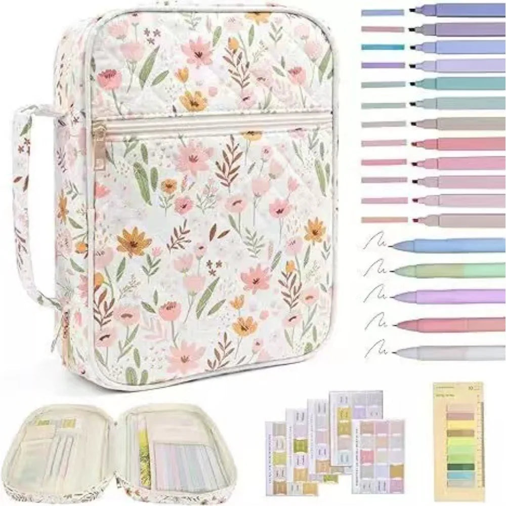 Quilted Cotton Book Storage Bag – Large, Dustproof & Zippered