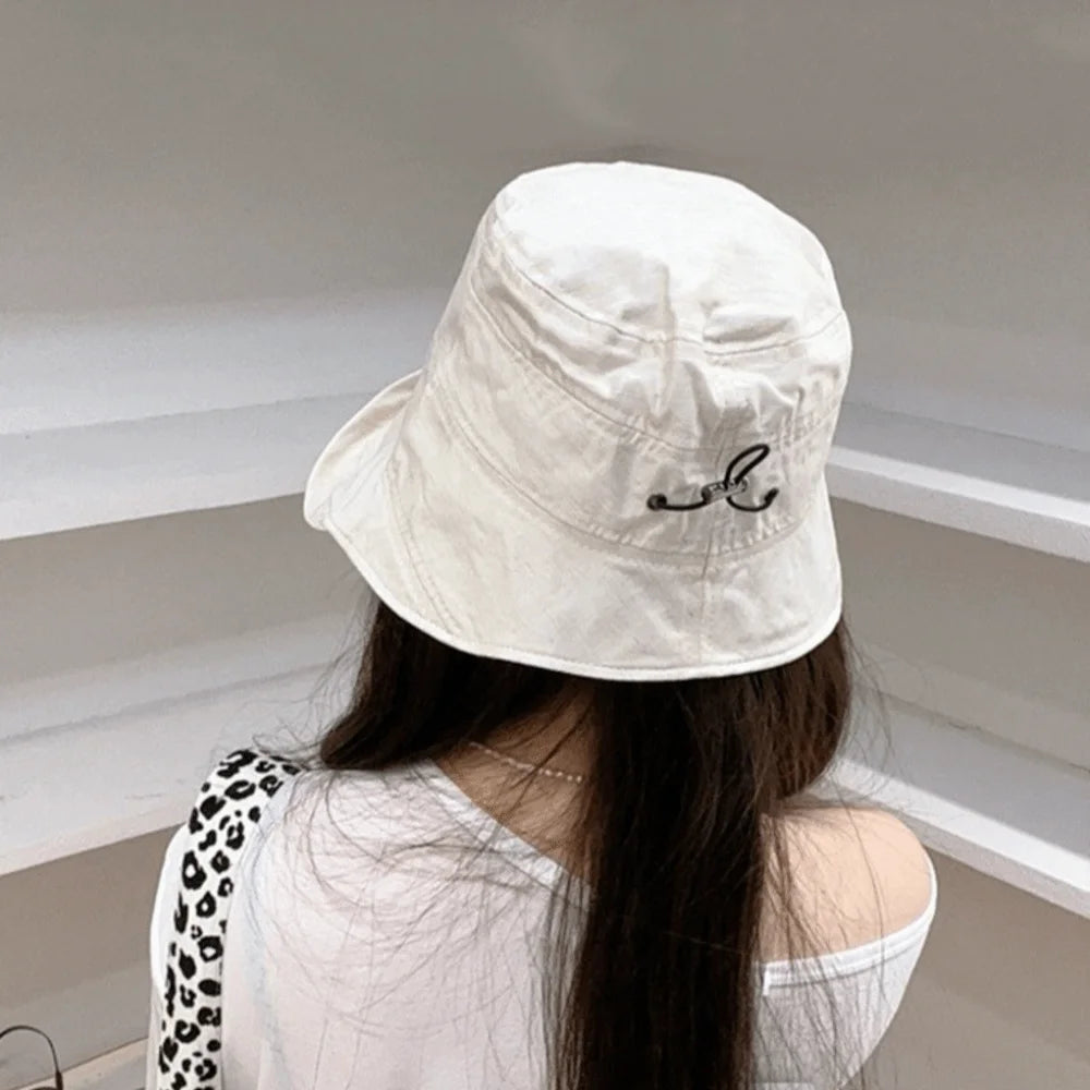 Korean Wide Brim Bucket Hat – Lightweight Sun Hat for Women