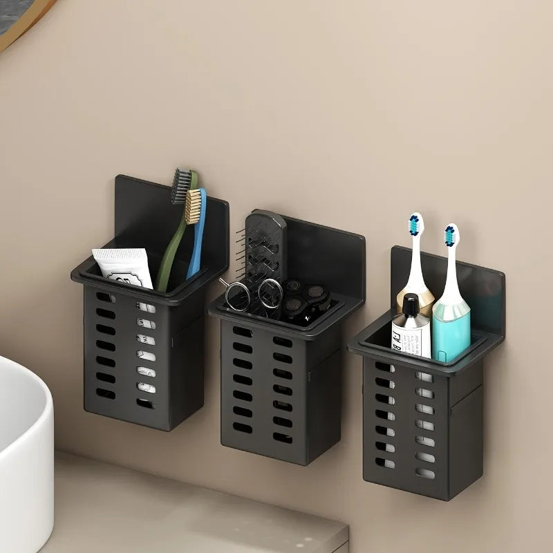 Wall-Mounted Toothbrush & Toothpaste Holder Bathroom Rack