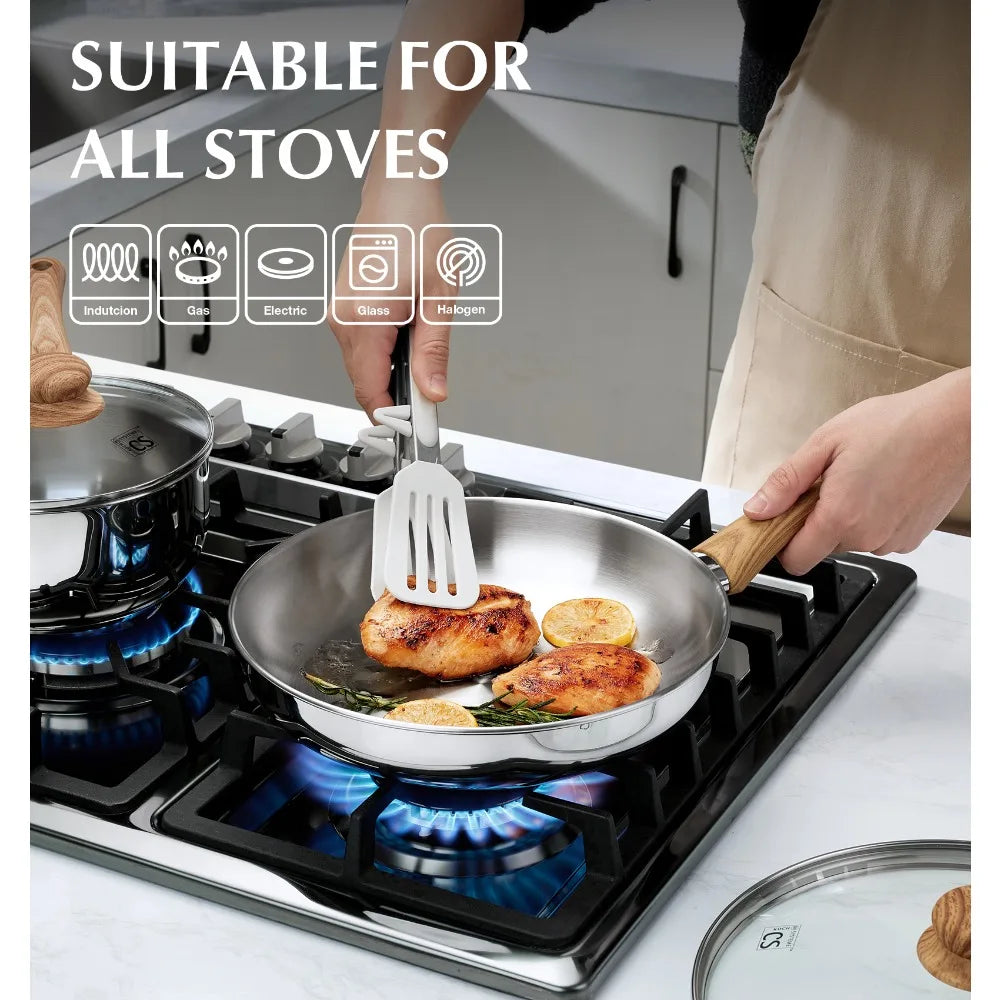 KOCH SYSTEME CS 10" Non-Stick Stainless Steel Frying Pan & Lid
