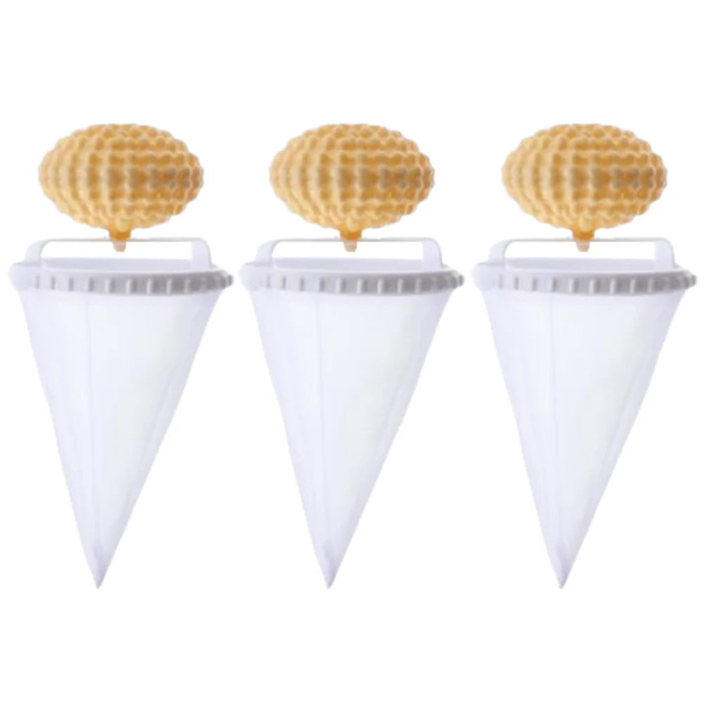 3-Pack Pet Hair Remover Floating Lint Mesh Bags – Washing Machine Lint Catcher Bag Nixie YELLOW