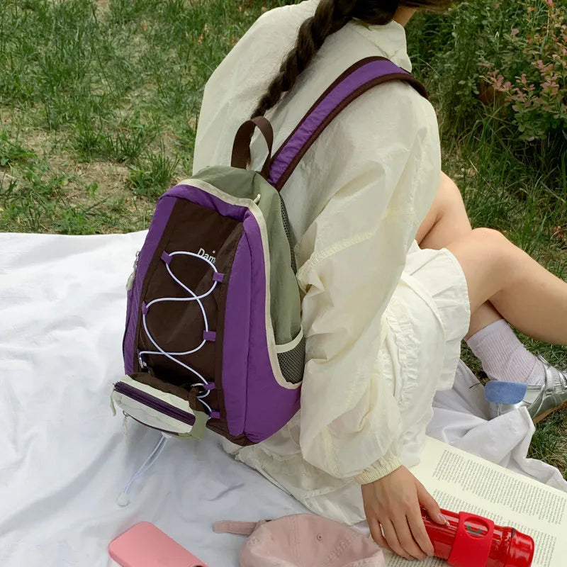 Color-Block Lightweight Backpack – Travel, Hiking & School Lightweight Backpack Nixie
