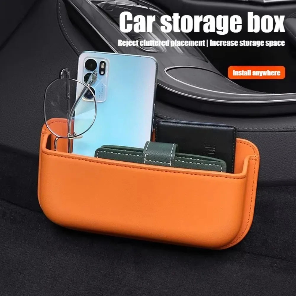 PU Leather Car Storage Pocket | Self-Adhesive Seat Organizer Car Seat Organizer Nixie