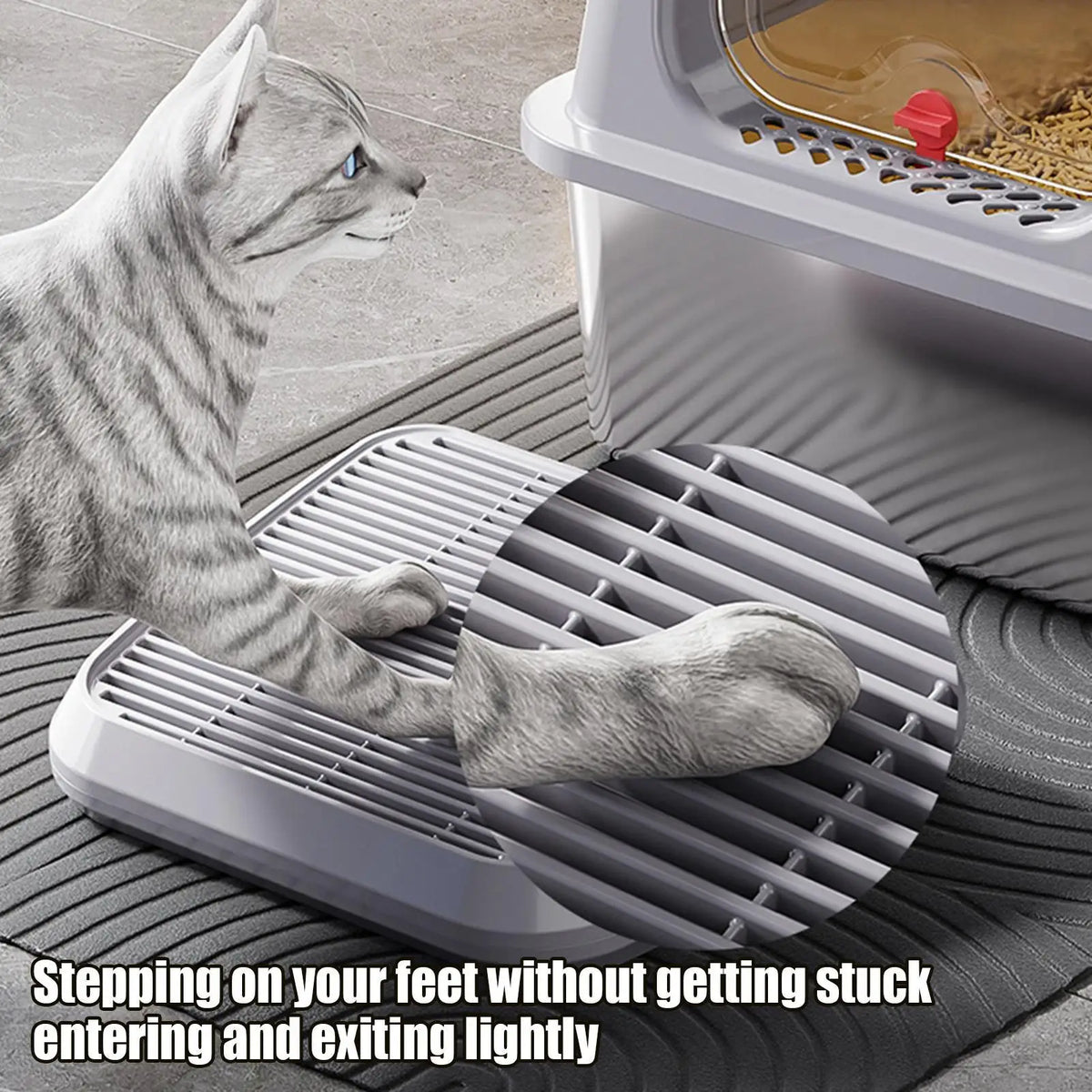 Cat Litter Catcher Mat Double Layer Trap Ramp with Filter