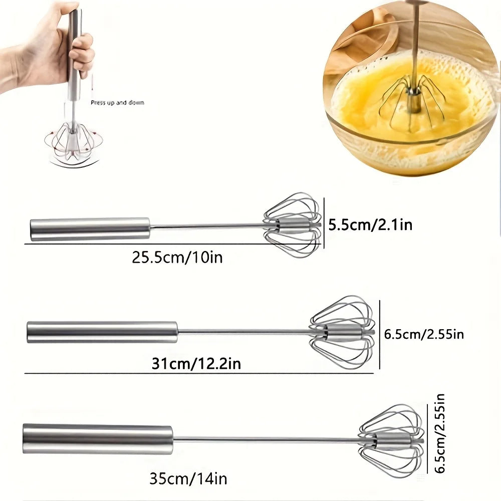 Semi-Automatic Stainless Steel Egg Beater Hand Mixer Whisk Hand Mixer Whisk Nixie