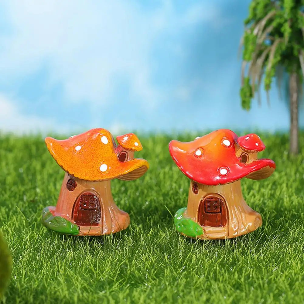 Resin Mushroom House Fairy Garden Miniature Ornament Decor Miniature Garden Ornament Nixie
