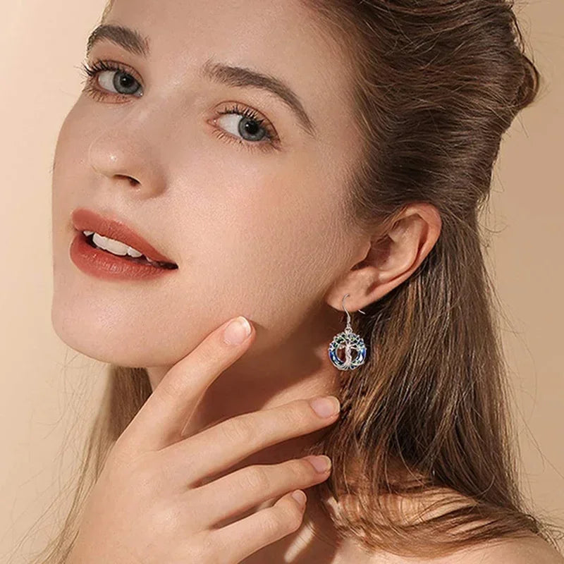 Celtic Tree of Life Dangle Earrings – Cubic Zirconia Drop Dangle Drop Earrings Nixie