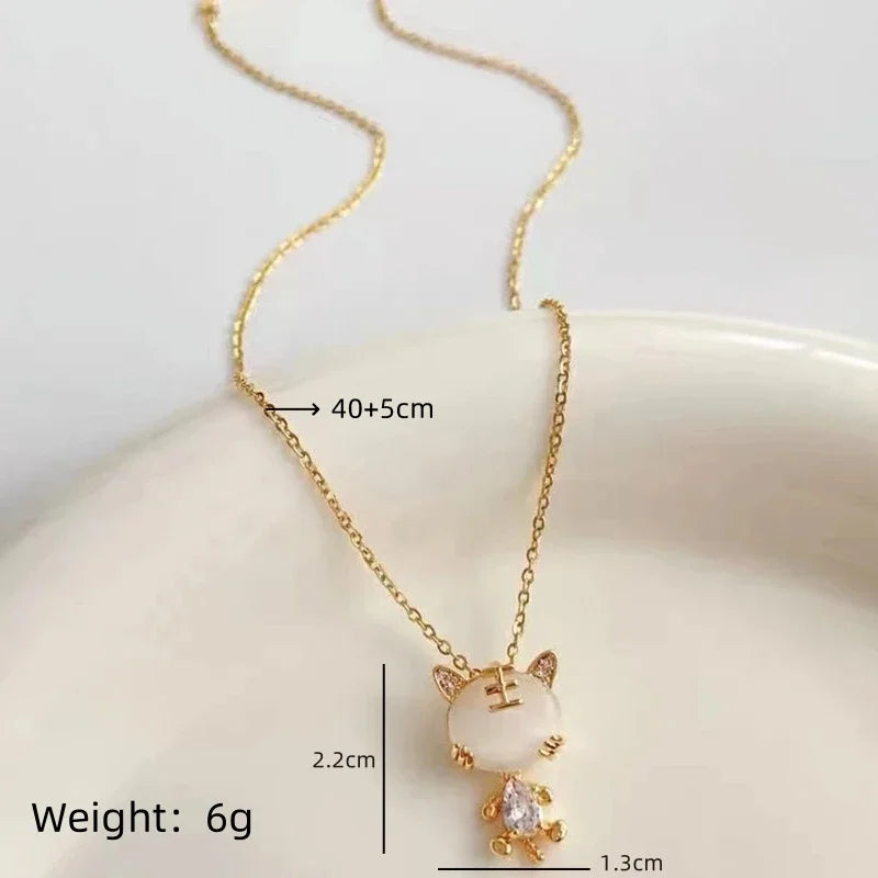 Animal Copper Pendant Gold Necklace – Collarbone Chain Pendant Necklace Nixie
