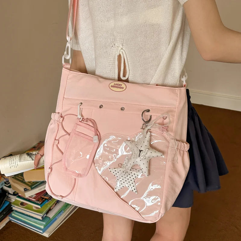 Transparent Ita Bag – Japanese Style Large Capacity Backpack Ita Shoulder Backpack Nixie