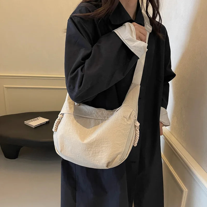 Nixie Crescent Crossbody Bag – Large Waterproof Nylon Hobo Bag Crossbody Shoulder Bag Nixie