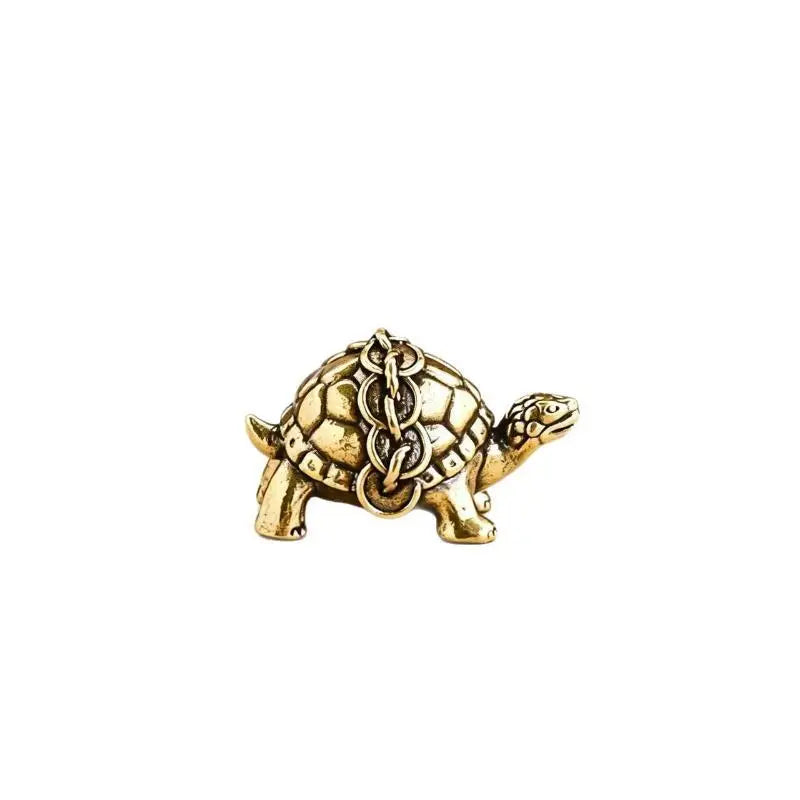 Solid Brass Mini Turtle Figurine | Antique Tea Pet Ornament