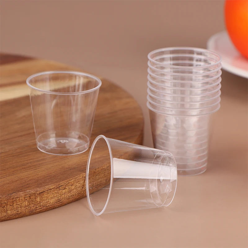 50Pcs 30ml Clear Plastic Mini Shot Glasses & Dessert Cups Disposable Party Cups Nixie