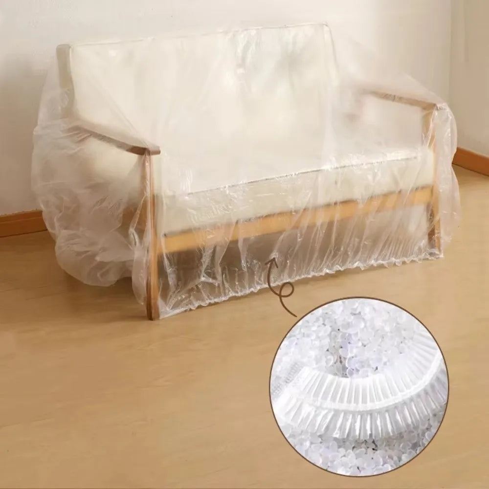 Transparent Disposable Dust Cover – Waterproof Elastic Protector Furniture Dust Cover Nixie