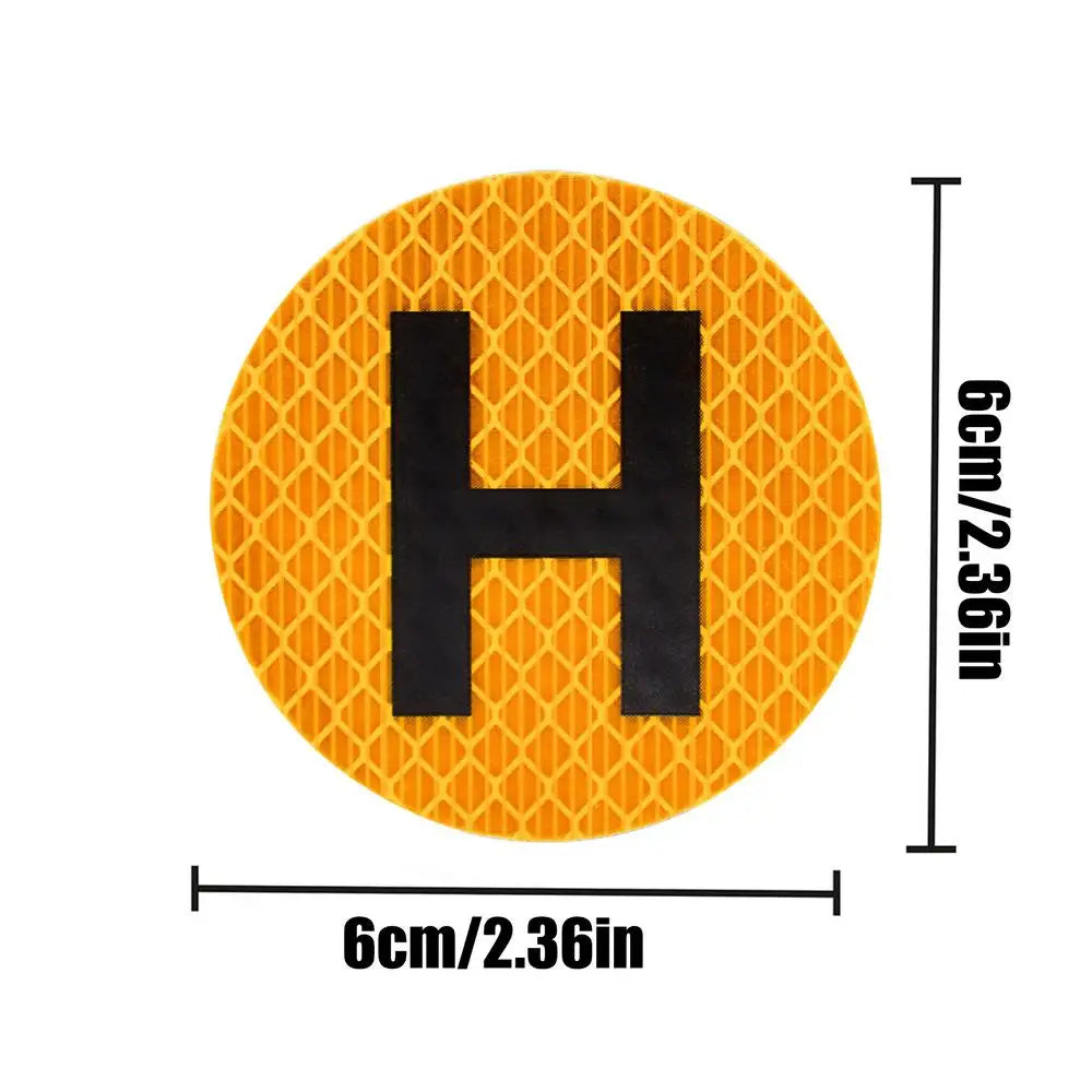 H Historical Vehicle Sign 60mm Reflective Waterproof Sticker Vehicle Decal Sticker Nixie Orange