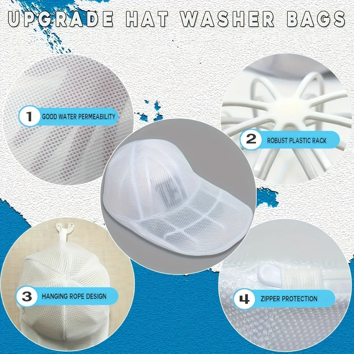 Baseball Cap Washer Cage & Mesh Bag | Anti-Deformation Hat Cleaner