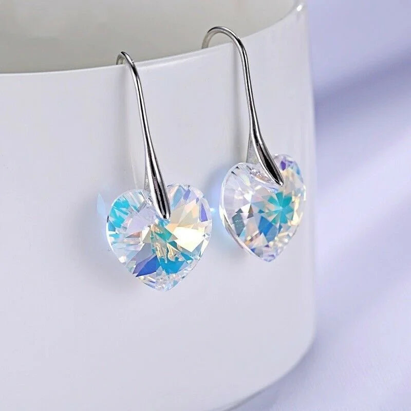Cubic Zirconia Heart Necklace & Earring Set – Lead & Nickel Free Jewelry Set Nixie