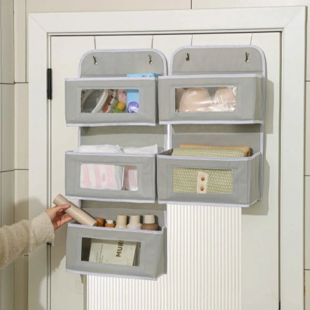 3/4/5 Tier Over Door Organizer with Clear PVC Pockets Over Door Organizer Nixie