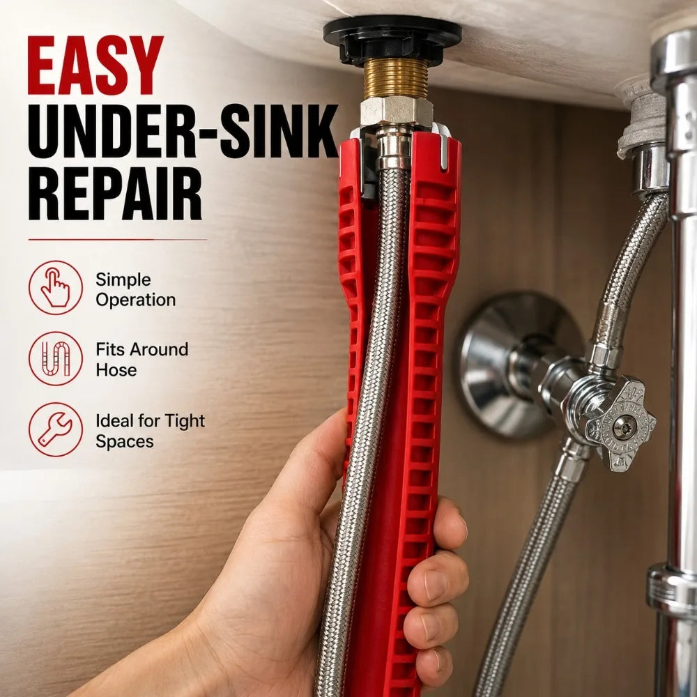 8-in-1 Universal Faucet Wrench – Plumbing Repair Tool Plumbing Wrench Tool Nixie