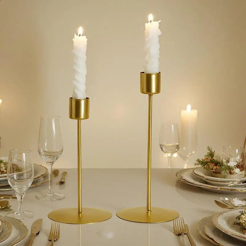 Golden Metal Candle Holder – European Style Wedding & Home Decor Metal Candle Holder Nixie