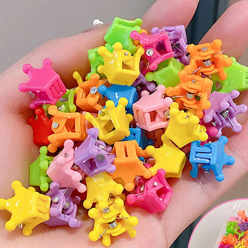 50pcs Kids Mini Hair Claw Clips – Flowers, Stars & Crowns Kids Hair Clips Nixie