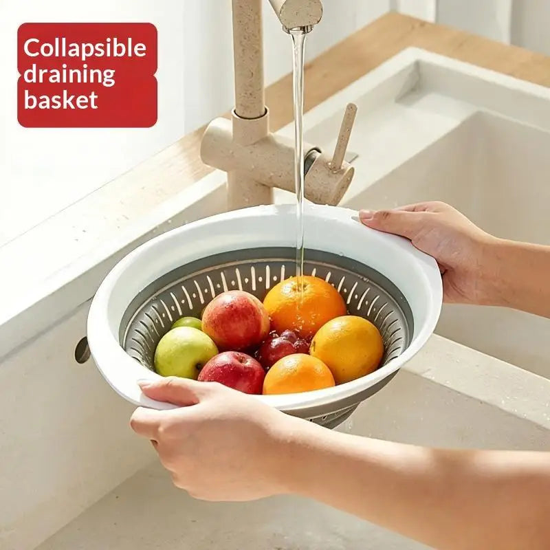 Collapsible Silicone Drainer Basket | Folding Washing Bowl Collapsible Drainer Basket Nixie