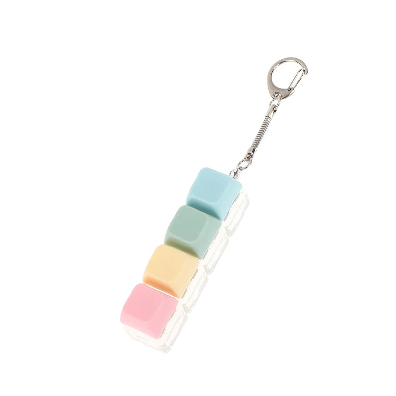 Macaron Keycap Keychain – 4-Key Mechanical Sensory Fidget Toy Fidget Keychain Toy Nixie E