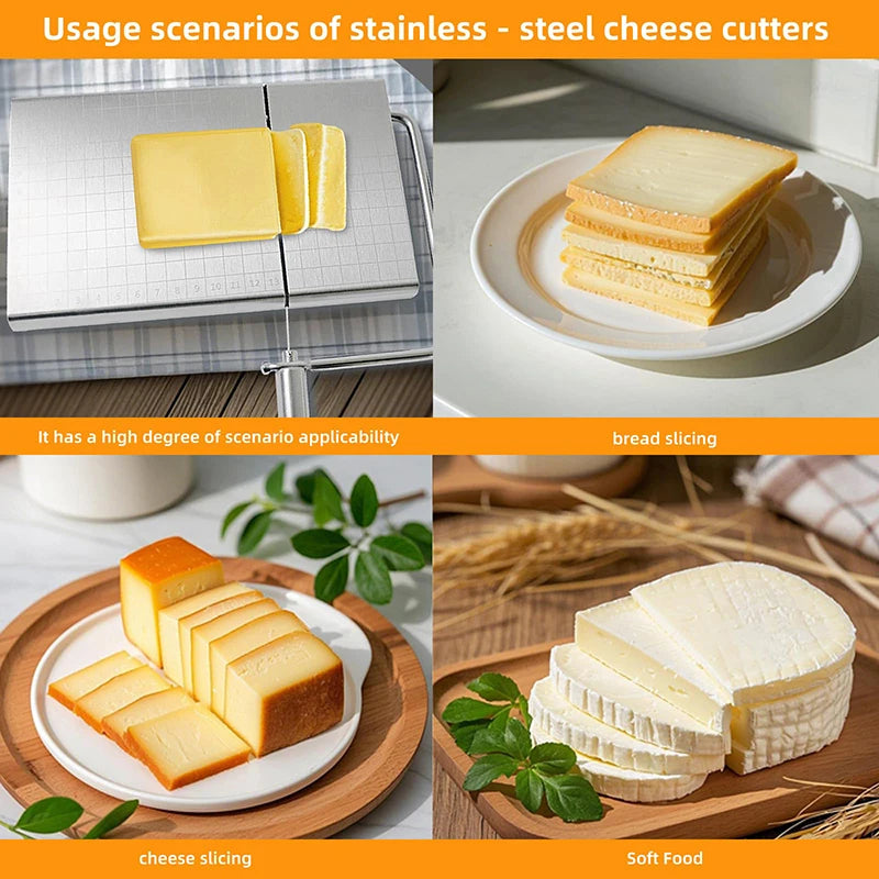 Adjustable Heavy-Duty Cheese Slicer – Stainless Steel Wire Cutter Cheese Slicer Nixie