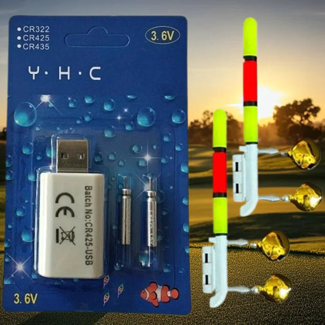 Night Fishing Float Set – 2 Bobbers + USB Charger & CR425 Batteries Night Fishing Float Set Nixie