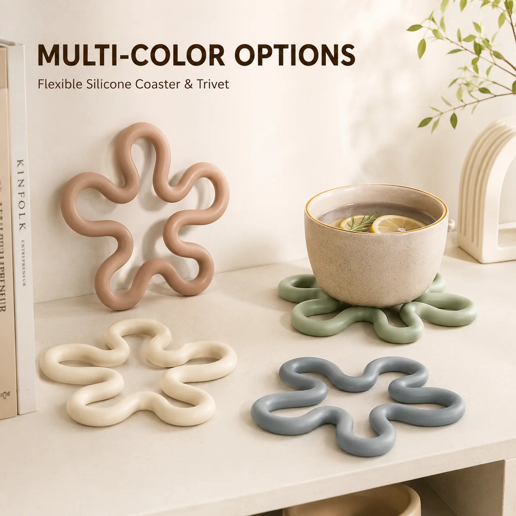 Silicone Geometric Coaster – Non-Slip Heat Resistant Drink Mat Silicone Coaster Nixie