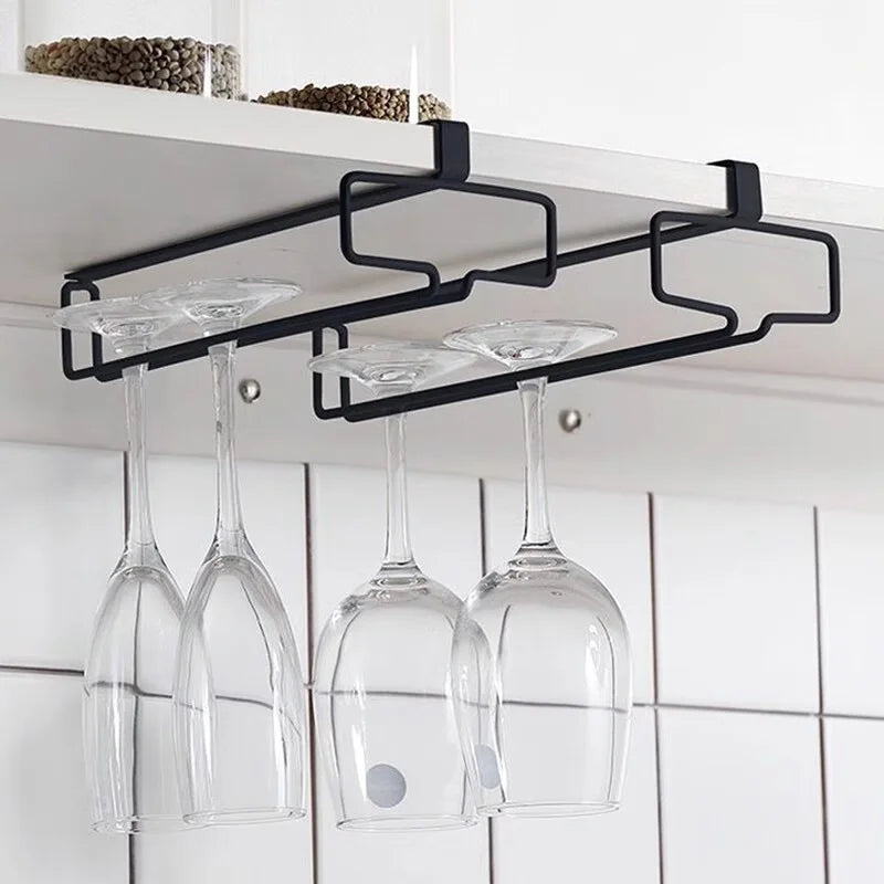Hanging Wine Glass Rack – No-Drill Inverted Drain Shelf Wine Glass Rack Nixie