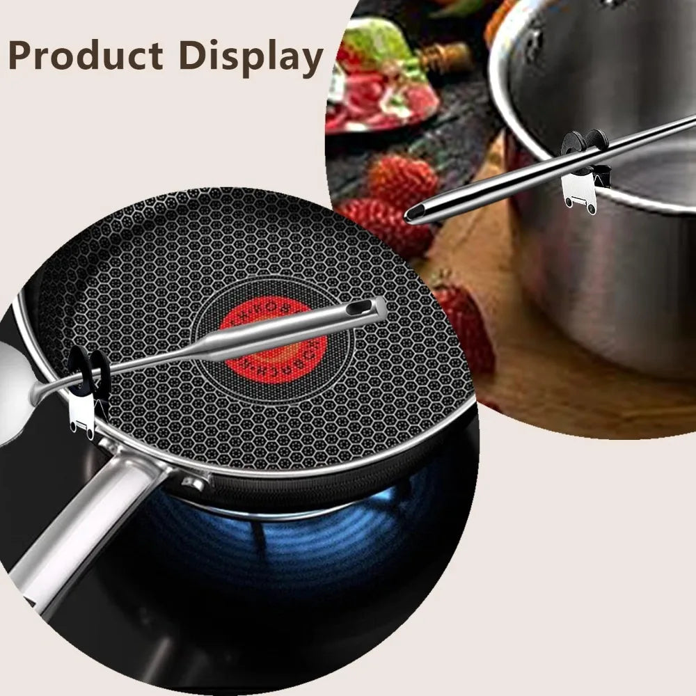 Stainless Steel Pot Clip Silicone Spoon & Spatula Holder Utensil Holder Clip Nixie