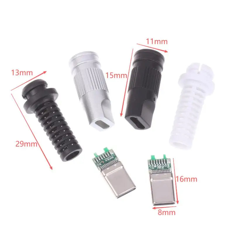 USB 3.1 24-Pin Type-C Male Solder Plug DIY Repair 2/5 Pack USB-C Solder Connector Nixie
