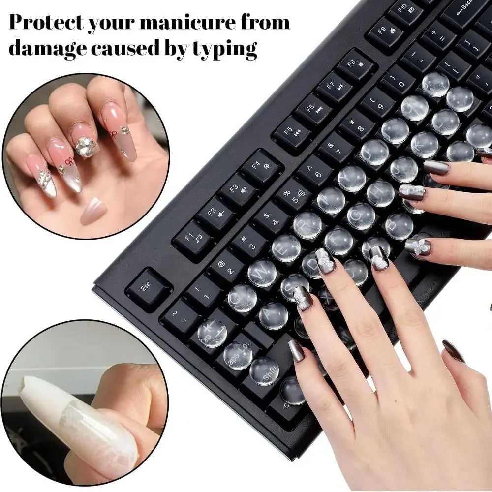 Clear Raised Silicone Keyboard Stickers for Long Nails 36–108 Pcs Nail Art Keyboard Stickers Nixie