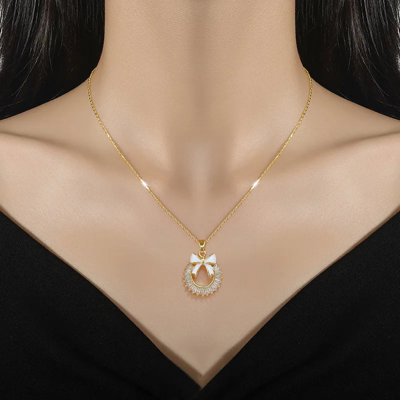 Butterfly Knot Pendant Necklace – Gold Stainless Steel Women Pendant Necklace Nixie