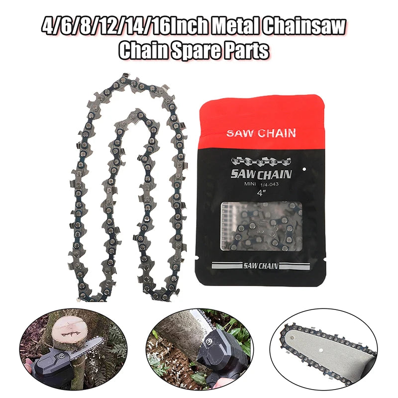 Chainsaw Chain 4–16 Inch Metal Link Replacement Blade Chainsaw Chain Nixie