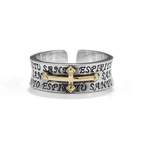 Vintage Cross Virgin Mary Adjustable Ring – Religious Fashion Jewelry Religious Fashion Ring Nixie resizable WHITE