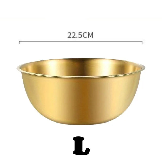 Stainless Steel Mixing Bowl Set with Scale – 1-3 Pcs Mixing Bowl Set Nixie Golden L 1pc