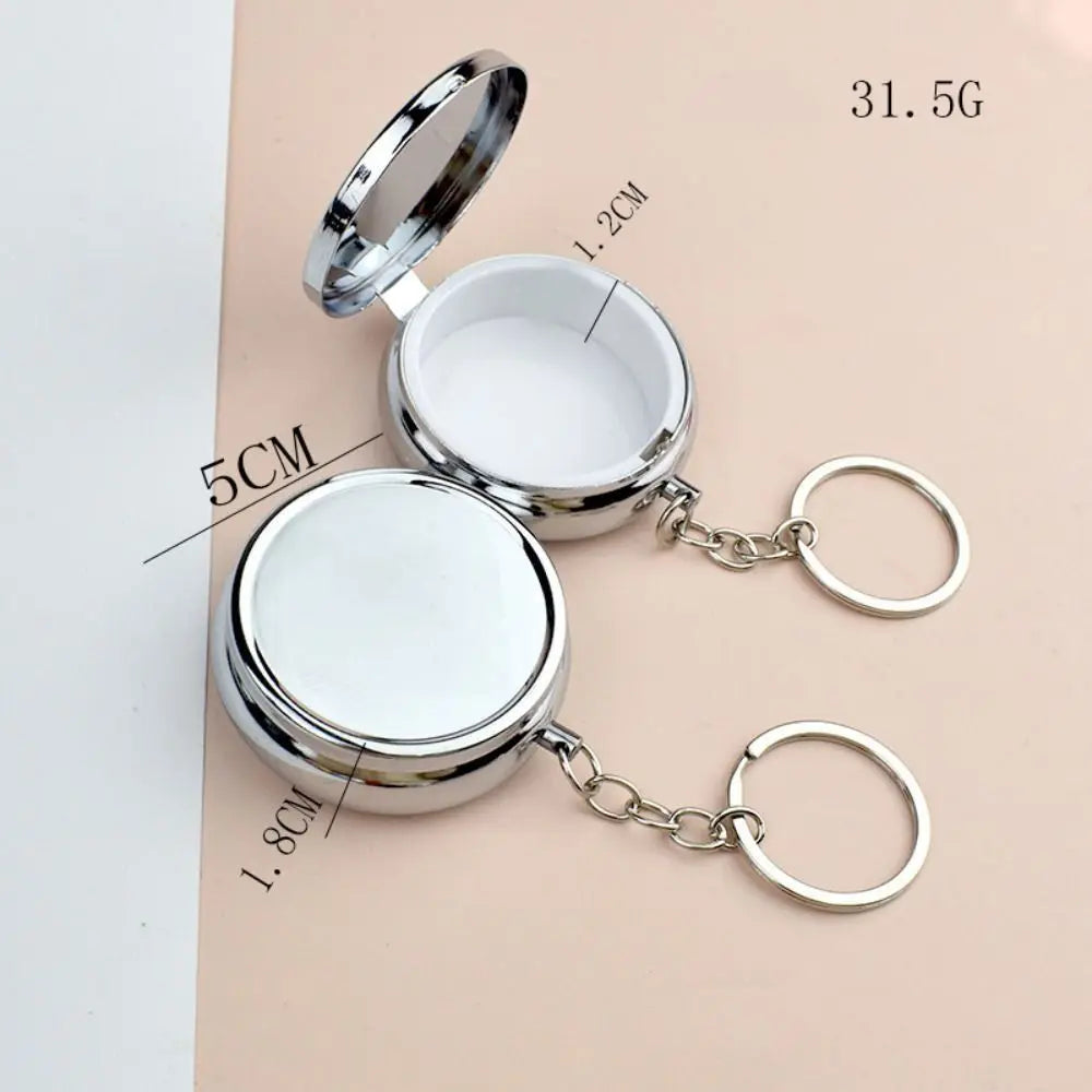 Portable Round Metal Pill Organizer – Compact Travel Case