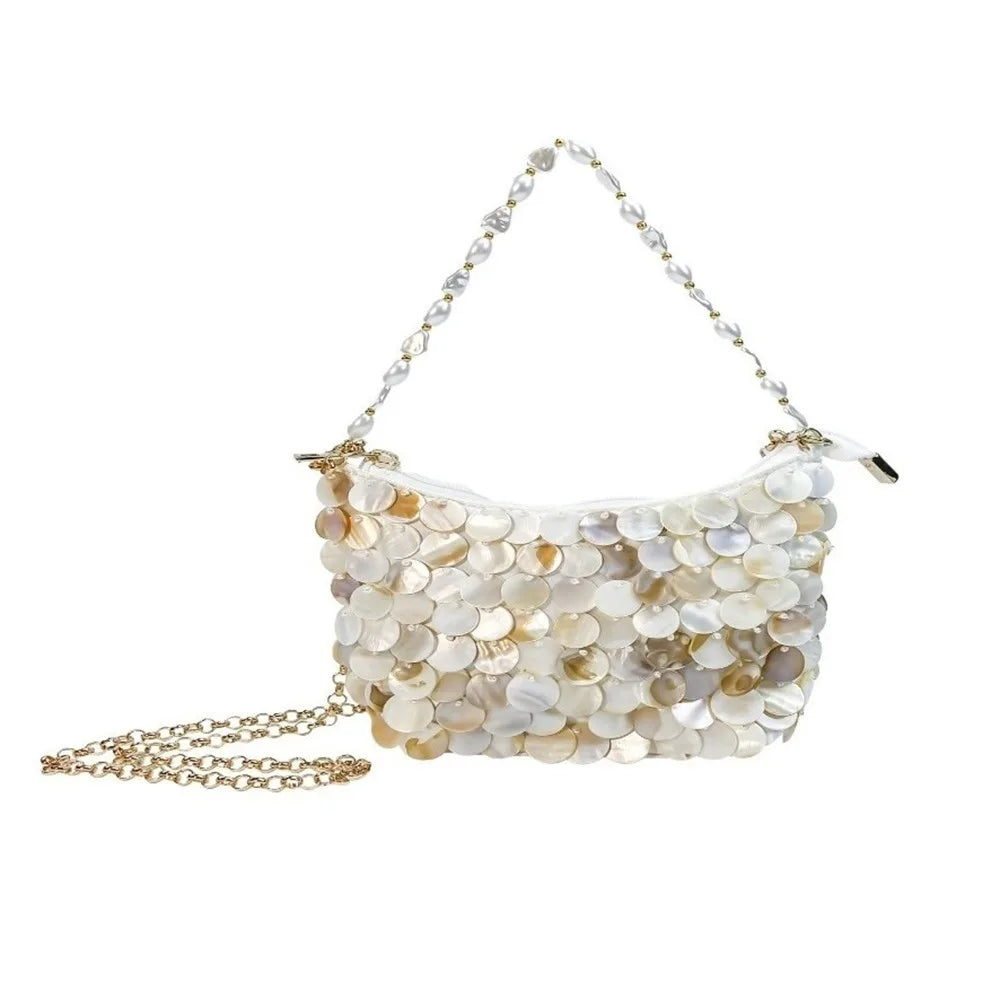 Woven Seashell Crossbody Bag | Beaded Mermaid Style Purse