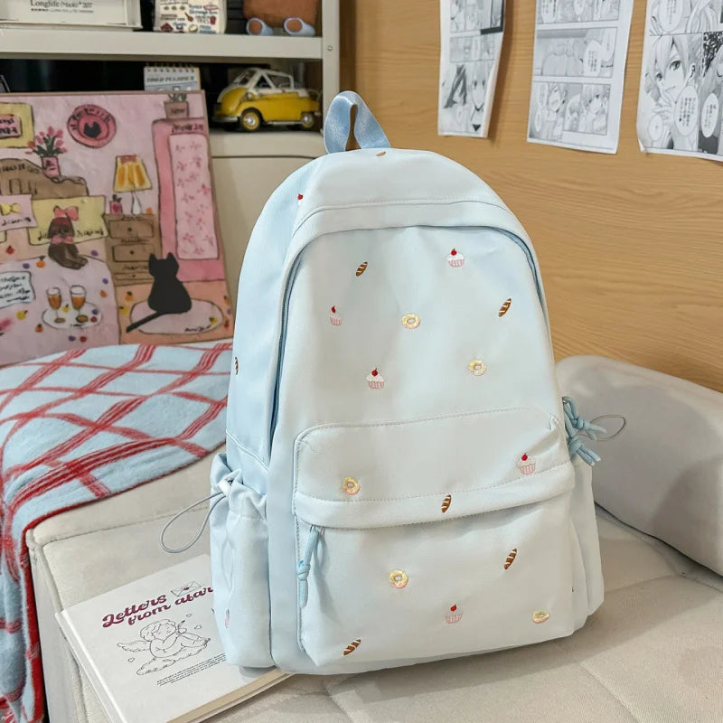Japanese Cartoon Embroidered School Backpack – Large Capacity School Backpack Nixie