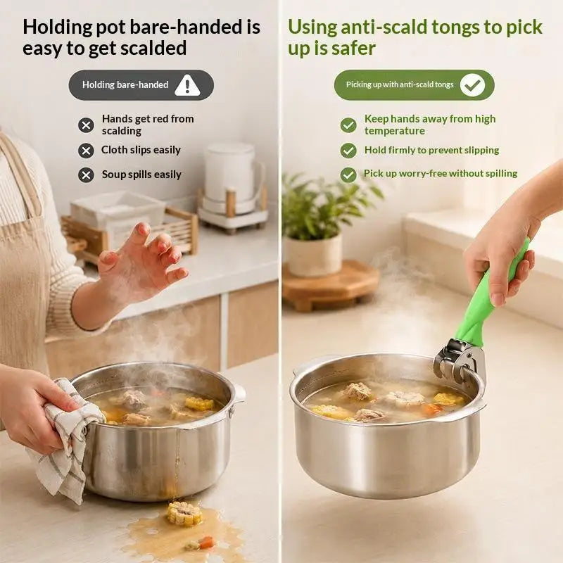 Stainless Steel Pot Lifter Gripper – Non-Slip Heat Safe Kitchen Tool Kitchen Pot Lifter Nixie
