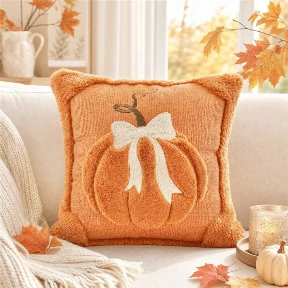 Halloween Pumpkin Tufted Throw Pillow Cover 45x45cm Fall Decor
