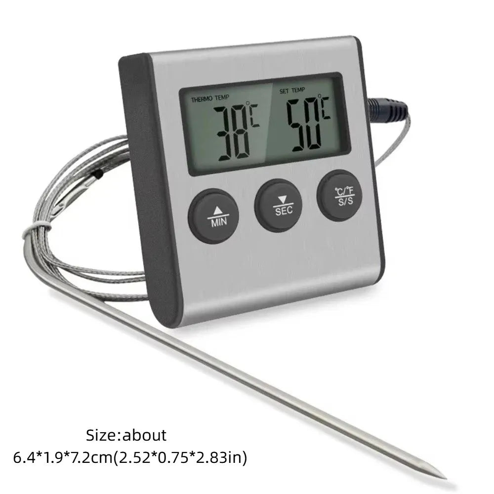 Wireless Probe Meat Thermometer with Timer & LCD Display